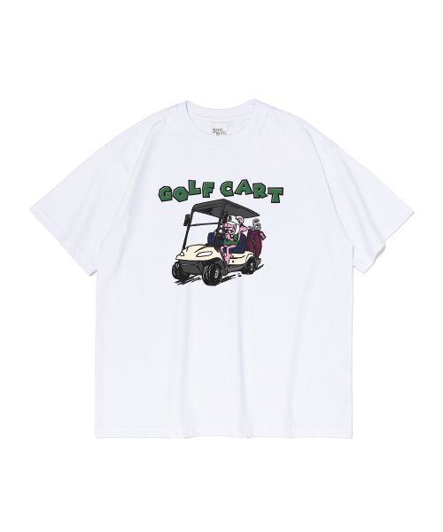 BERNI(ベルニ)の「ゴルフ&カート 半袖Tシャツ(ホワイト)(Tシャツ/カットソー・レディース・その他・2XL/LARGE/MEDIUM/SMALL/X-LARGE)」の1枚目の写真