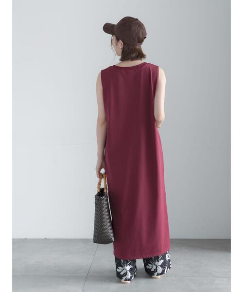 Te chichi(テチチ)の「【接触冷感】ノースリーブカットワンピース(ワンピース・レディース・ターコイズブルー/ボルドー/チャコールグレー・F)」の19枚目の写真