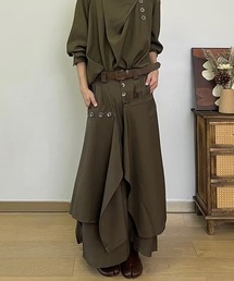 ワイドシルエットレイヤード風袴パンツ