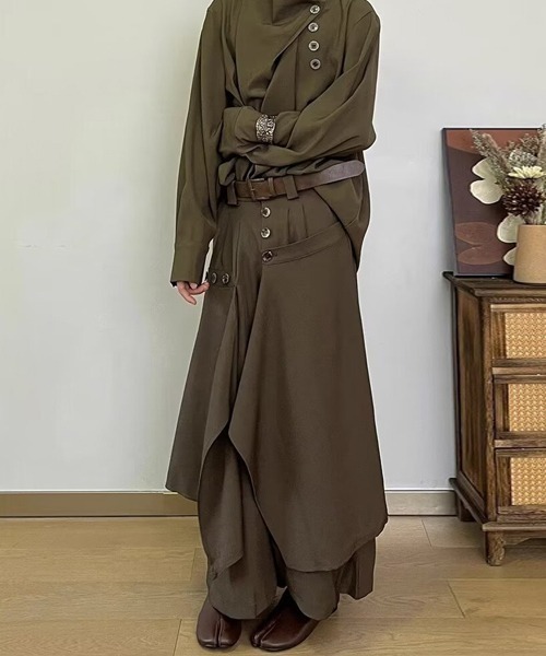 Ressaca(レサーカ)の「ワイドシルエットレイヤード風袴パンツ(その他パンツ・メンズ・ブラック/ブラウン・M/XL/L)」の12枚目の写真