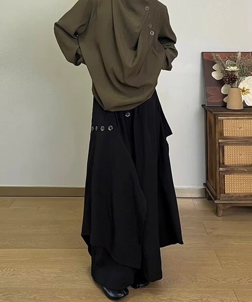 Ressaca(レサーカ)の「ワイドシルエットレイヤード風袴パンツ(その他パンツ・メンズ・ブラック/ブラウン・M/XL/L)」の5枚目の写真