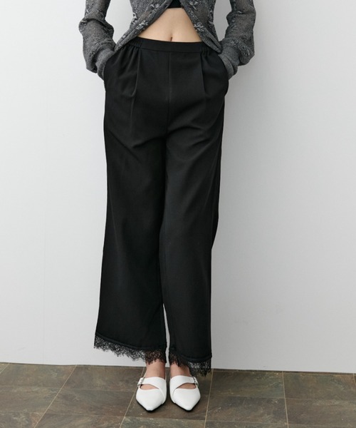 DRWCYS(ドロシーズ)の「裾レースワイドスラックス(スラックス・レディース・ブラック/グレー・SMALL/MEDIUM)」の14枚目の写真
