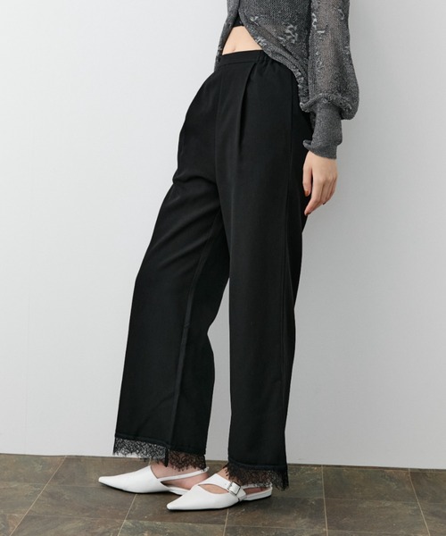 DRWCYS(ドロシーズ)の「裾レースワイドスラックス(スラックス・レディース・ブラック/グレー・SMALL/MEDIUM)」の15枚目の写真