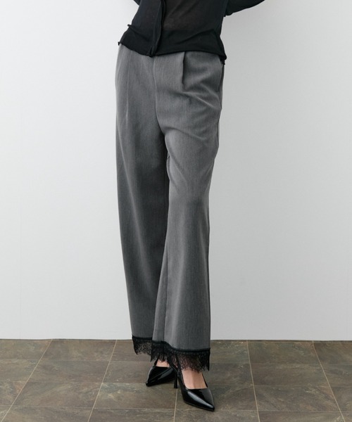 DRWCYS(ドロシーズ)の「裾レースワイドスラックス(スラックス・レディース・ブラック/グレー・SMALL/MEDIUM)」の5枚目の写真