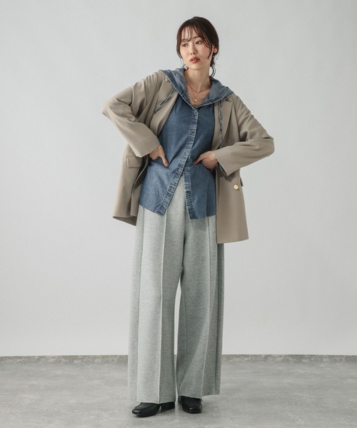 GLOBAL WORK(グローバルワーク)の「UVカットデニムフードシャツ/1051176(シャツ/ブラウス・レディース・ブルー/ブルー系その他6・MEDIUM/LARGE)」の7枚目の写真