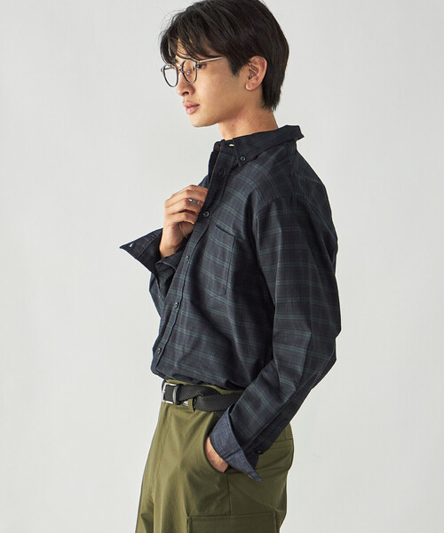 COMME CA ISM(コムサイズム)の「播州織 ブラックウォッチ ボタンダウンシャツ(シャツ/ブラウス・メンズ・チェック・L/M)」の4枚目の写真
