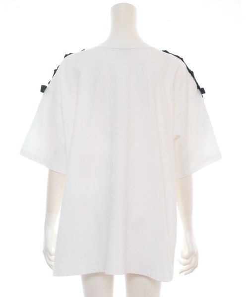 Secret Honey(シークレットハニー)の「レースアッププリントTシャツ(Tシャツ/カットソー・レディース・オフホワイト/ワインレッド/ブラック・FREE)」の14枚目の写真