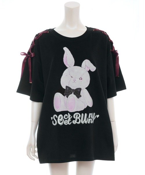 Secret Honey(シークレットハニー)の「レースアッププリントTシャツ(Tシャツ/カットソー・レディース・オフホワイト/ワインレッド/ブラック・FREE)」の16枚目の写真