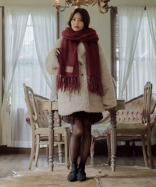 mideal(マイディール)の「original glitter shaggy muffler / オリジナルグリッターシャギーマフラー(マフラー・レディース・ボルドー/ブラウン/アイボリー・FREE)」の4枚目の写真