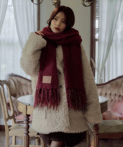 mideal(マイディール)の「original glitter shaggy muffler / オリジナルグリッターシャギーマフラー(マフラー・レディース・ボルドー/ブラウン/アイボリー・FREE)」の7枚目の写真