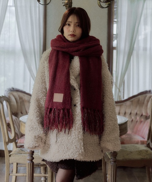 mideal(マイディール)の「original glitter shaggy muffler / オリジナルグリッターシャギーマフラー(マフラー・レディース・ボルドー/ブラウン/アイボリー・FREE)」の8枚目の写真