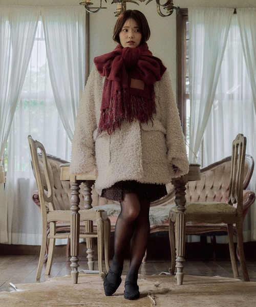 mideal(マイディール)の「original glitter shaggy muffler / オリジナルグリッターシャギーマフラー(マフラー・レディース・ボルドー/ブラウン/アイボリー・FREE)」の13枚目の写真