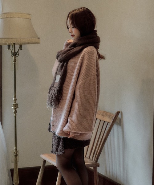 mideal(マイディール)の「original glitter shaggy muffler / オリジナルグリッターシャギーマフラー(マフラー・レディース・ボルドー/ブラウン/アイボリー・FREE)」の18枚目の写真