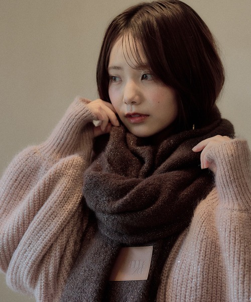 mideal(マイディール)の「original glitter shaggy muffler / オリジナルグリッターシャギーマフラー(マフラー・レディース・ボルドー/ブラウン/アイボリー・FREE)」の19枚目の写真
