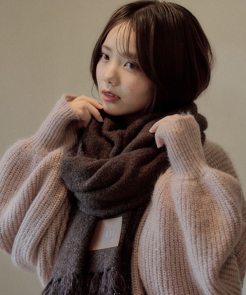 mideal(マイディール)の「original glitter shaggy muffler / オリジナルグリッターシャギーマフラー(マフラー・レディース・ボルドー/ブラウン/アイボリー・FREE)」の20枚目の写真