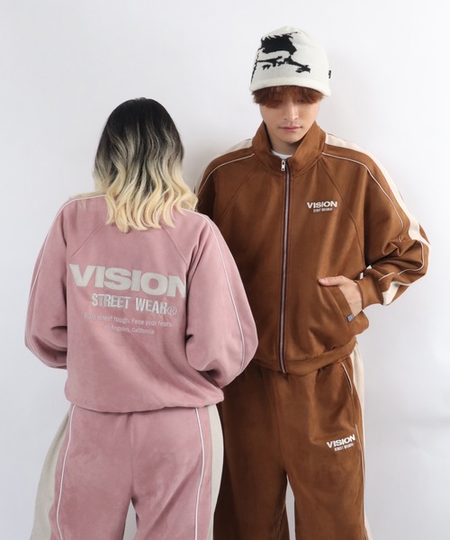 VISION STREET WEAR（ヴィジョンストリートウェア）の「Fake suede track jacket / フェイクスエードトラックジャケット（ブルゾン・メンズ・オフホワイト/ブラック/ブラウン/ピンク系その他・MEDIUM/LARGE/X-LARGE）」の5枚目の写真