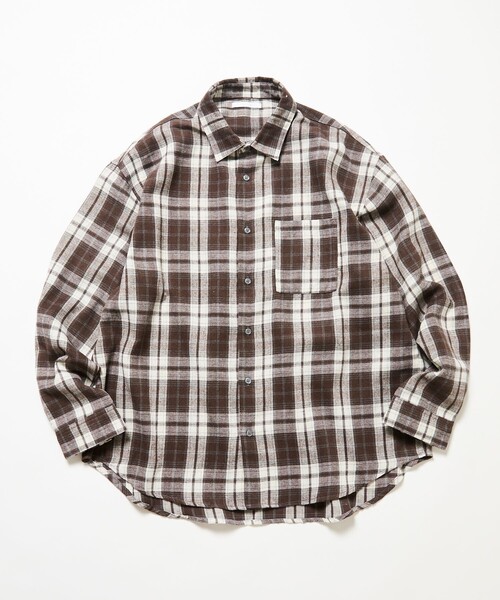 Firsthand(ファーストハンド)の「Firsthand/ファーストハンド リラックスフィット ネルチェック レギュラーカラーシャツ【限定展開】(シャツ/ブラウス・メンズ・ブラック/ブラウン/ネイビー・LARGE/MEDIUM)」の16枚目の写真