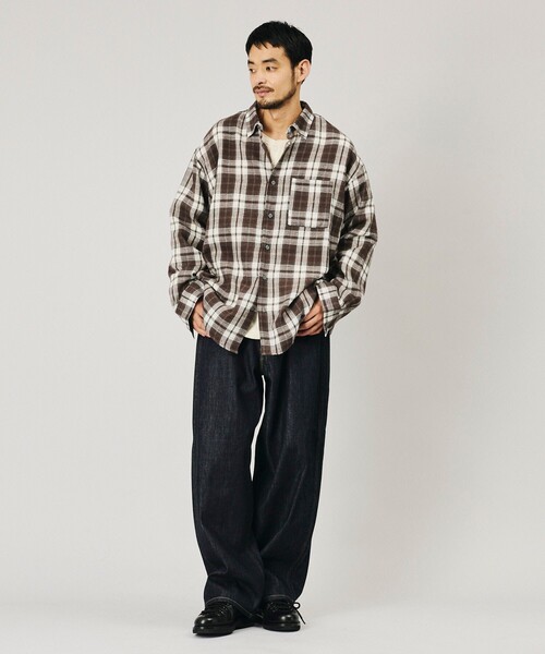 Firsthand(ファーストハンド)の「Firsthand/ファーストハンド リラックスフィット ネルチェック レギュラーカラーシャツ【限定展開】(シャツ/ブラウス・メンズ・ブラック/ブラウン/ネイビー・LARGE/MEDIUM)」の18枚目の写真