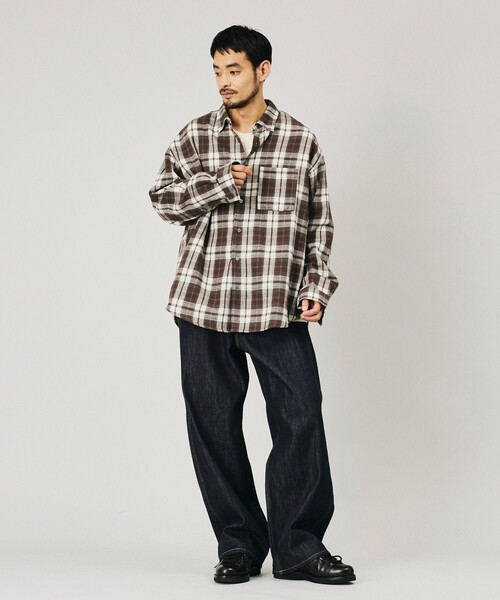 Firsthand(ファーストハンド)の「Firsthand/ファーストハンド リラックスフィット ネルチェック レギュラーカラーシャツ【限定展開】(シャツ/ブラウス・メンズ・ブラック/ブラウン/ネイビー・LARGE/MEDIUM)」の19枚目の写真