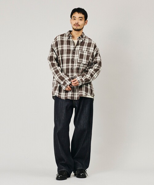 Firsthand(ファーストハンド)の「Firsthand/ファーストハンド リラックスフィット ネルチェック レギュラーカラーシャツ【限定展開】(シャツ/ブラウス・メンズ・ブラック/ブラウン/ネイビー・LARGE/MEDIUM)」の20枚目の写真