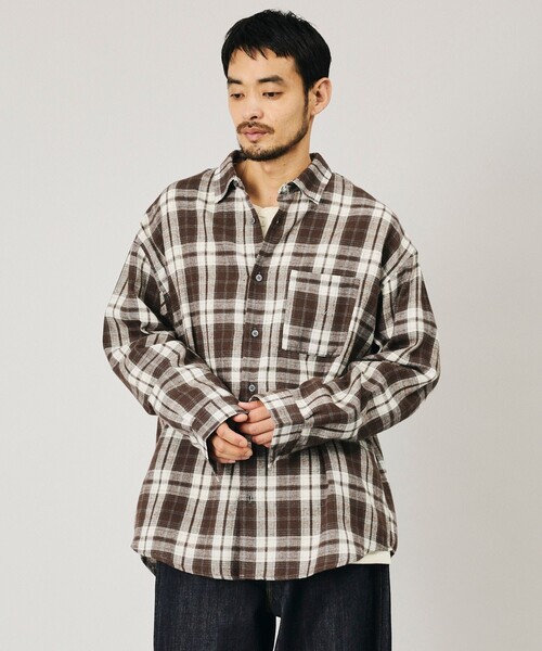 Firsthand(ファーストハンド)の「Firsthand/ファーストハンド リラックスフィット ネルチェック レギュラーカラーシャツ【限定展開】(シャツ/ブラウス・メンズ・ブラック/ブラウン/ネイビー・LARGE/MEDIUM)」の21枚目の写真