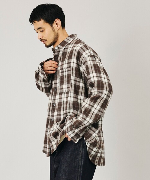 Firsthand(ファーストハンド)の「Firsthand/ファーストハンド リラックスフィット ネルチェック レギュラーカラーシャツ【限定展開】(シャツ/ブラウス・メンズ・ブラック/ブラウン/ネイビー・LARGE/MEDIUM)」の14枚目の写真