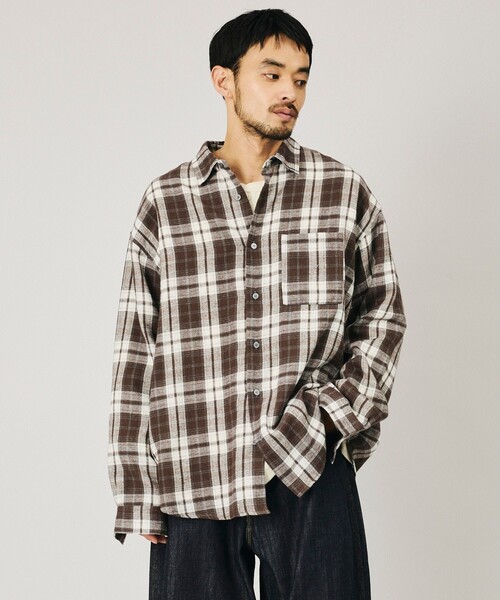 Firsthand(ファーストハンド)の「Firsthand/ファーストハンド リラックスフィット ネルチェック レギュラーカラーシャツ【限定展開】(シャツ/ブラウス・メンズ・ブラック/ブラウン/ネイビー・LARGE/MEDIUM)」の13枚目の写真