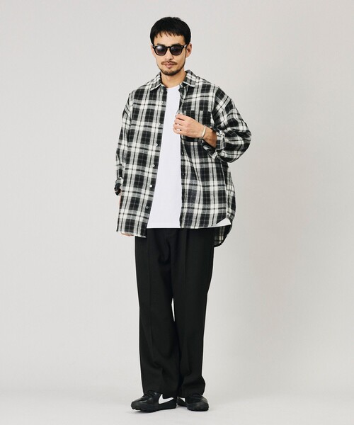 Firsthand(ファーストハンド)の「Firsthand/ファーストハンド リラックスフィット ネルチェック レギュラーカラーシャツ【限定展開】(シャツ/ブラウス・メンズ・ブラック/ブラウン/ネイビー・LARGE/MEDIUM)」の6枚目の写真