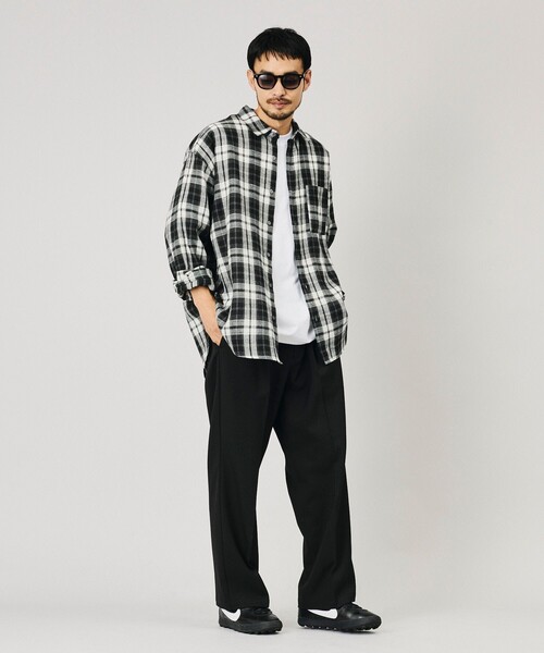 Firsthand(ファーストハンド)の「Firsthand/ファーストハンド リラックスフィット ネルチェック レギュラーカラーシャツ【限定展開】(シャツ/ブラウス・メンズ・ブラック/ブラウン/ネイビー・LARGE/MEDIUM)」の7枚目の写真