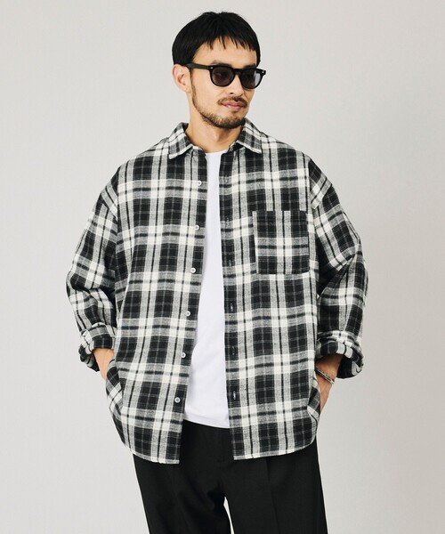 Firsthand(ファーストハンド)の「Firsthand/ファーストハンド リラックスフィット ネルチェック レギュラーカラーシャツ【限定展開】(シャツ/ブラウス・メンズ・ブラック/ブラウン/ネイビー・LARGE/MEDIUM)」の11枚目の写真