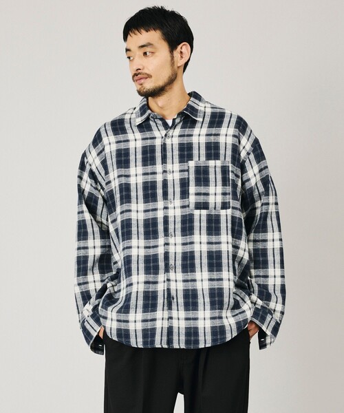 Firsthand(ファーストハンド)の「Firsthand/ファーストハンド リラックスフィット ネルチェック レギュラーカラーシャツ【限定展開】(シャツ/ブラウス・メンズ・ブラック/ブラウン/ネイビー・LARGE/MEDIUM)」の5枚目の写真