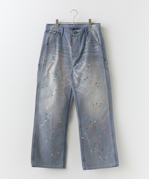 Theater code(シアターコード)の「Paint Design Washed Finish 5-Pocket Duck Denim Painter Pants Spring / ペイントデザイン ウォッシュ加工5ポケット ダック地 デニムペインターパンツ 2026年 夏 夏服 秋服メンズ(デニムパンツ・メンズ・グレー・L)」の1枚目の写真
