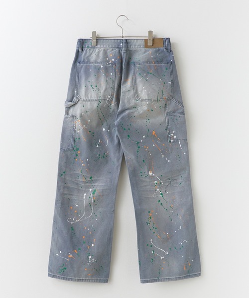 Theater code(シアターコード)の「Paint Design Washed Finish 5-Pocket Duck Denim Painter Pants Spring / ペイントデザイン ウォッシュ加工5ポケット ダック地 デニムペインターパンツ 2026年 夏 夏服 秋服メンズ(デニムパンツ・メンズ・グレー・L)」の4枚目の写真