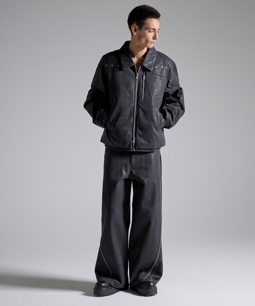 GRANCY（グランシー）の「【GRANCY】Coated Zip Design Buggy Denim