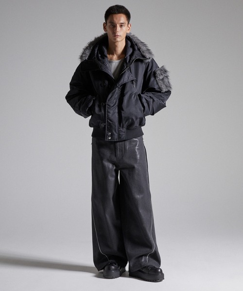 GRANCY（グランシー）の「【GRANCY】Coated Zip Design Buggy Denim