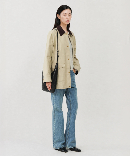 LOOKAST(ルックキャスト)の「URBAN コーデュロイカラー ワークジャケット_ベージュ / URBAN CORDUROY COLLAR WORK JACKET_BEIGE(ミリタリージャケット・レディース・Beige・SMALL/MEDIUM)」の3枚目の写真