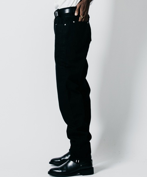 CRIMIE（クライミー）の「BORN FREE TAPERED AUTHENTIC SELVEDGE ONE WASH JEANS - BLACK MADE IN JAPAN（デニムパンツ・メンズ・ブラック・XXL/XL/L/M/S）」の9枚目の写真