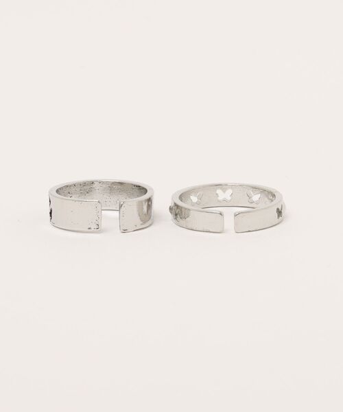 almo(アルモ)の「【466933】シンプルシルバーリング2点セット(RO)(リング・レディース・シルバー系1/シルバー系2・FREE)」の3枚目の写真