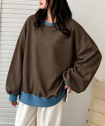 配色切替オーバーサイズ長袖スウェット