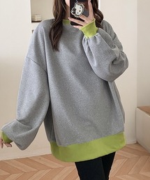 配色切替オーバーサイズ長袖スウェット