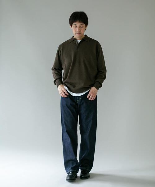 URBAN RESEARCH DOORS（アーバンリサーチドアーズ）の「ミニブークレ ニットポロ（ニット/セーター・メンズ・ブラウン/ネイビー/イエロー・MEDIUM/LARGE）」の8枚目の写真