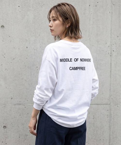 CAMPFREE（キャンプフリー）の「[キャンプフリー] CAMPFREE バックプリント ロングスリーブTシャツ（Tシャツ/カットソー・メンズ・ネイビー/ブラック/ホワイト/グレー/スモーキーグリーン系/サンドベージュ/ピンク/ライトパープル/ライトオリーブ・XXL/S/XL/L/M）」の10枚目の写真