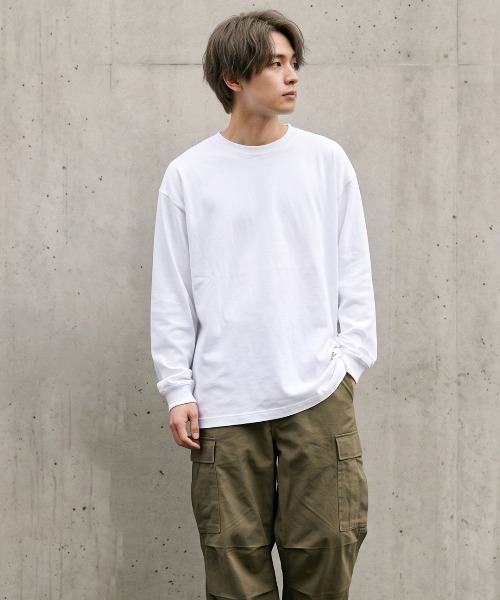 CAMPFREE（キャンプフリー）の「[キャンプフリー] CAMPFREE バックプリント ロングスリーブTシャツ（Tシャツ/カットソー・メンズ・ネイビー/ブラック/ホワイト/グレー/スモーキーグリーン系/サンドベージュ/ピンク/ライトパープル/ライトオリーブ・XXL/S/XL/L/M）」の12枚目の写真