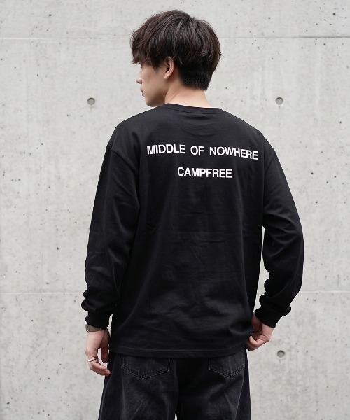 CAMPFREE（キャンプフリー）の「[キャンプフリー] CAMPFREE バックプリント ロングスリーブTシャツ（Tシャツ/カットソー・メンズ・ネイビー/ブラック/ホワイト/グレー/スモーキーグリーン系/サンドベージュ/ピンク/ライトパープル/ライトオリーブ・XXL/S/XL/L/M）」の13枚目の写真