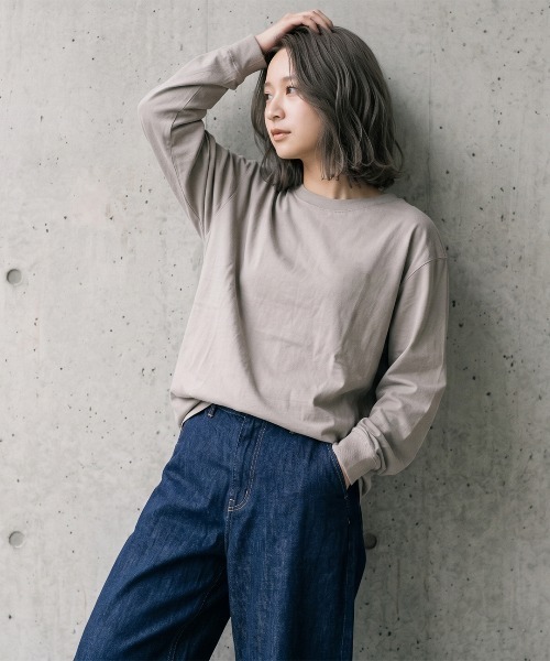 CAMPFREE（キャンプフリー）の「[キャンプフリー] CAMPFREE バックプリント ロングスリーブTシャツ（Tシャツ/カットソー・メンズ・ネイビー/ブラック/ホワイト/グレー/スモーキーグリーン系/サンドベージュ/ピンク/ライトパープル/ライトオリーブ・XXL/S/XL/L/M）」の14枚目の写真