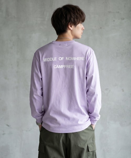 CAMPFREE（キャンプフリー）の「[キャンプフリー] CAMPFREE バックプリント ロングスリーブTシャツ（Tシャツ/カットソー・メンズ・ネイビー/ブラック/ホワイト/グレー/スモーキーグリーン系/サンドベージュ/ピンク/ライトパープル/ライトオリーブ・XXL/S/XL/L/M）」の21枚目の写真