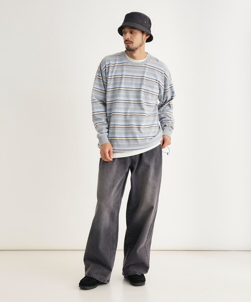 BACK NUMBER(バックナンバー)の「マルチボーダークルーロンT(Tシャツ/カットソー・メンズ・グリーン系その他4/キャメル/ライトグレー系2・04/03/05)」の8枚目の写真