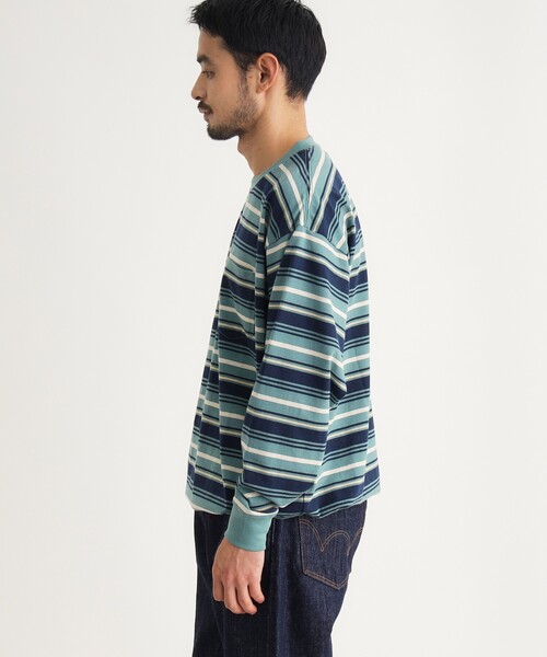BACK NUMBER(バックナンバー)の「マルチボーダークルーロンT(Tシャツ/カットソー・メンズ・グリーン系その他4/キャメル/ライトグレー系2・04/03/05)」の10枚目の写真