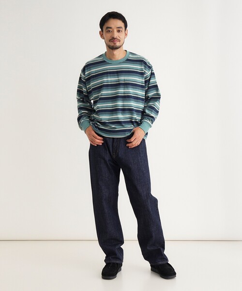 BACK NUMBER(バックナンバー)の「マルチボーダークルーロンT(Tシャツ/カットソー・メンズ・グリーン系その他4/キャメル/ライトグレー系2・04/03/05)」の12枚目の写真