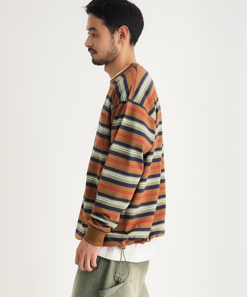 BACK NUMBER(バックナンバー)の「マルチボーダークルーロンT(Tシャツ/カットソー・メンズ・グリーン系その他4/キャメル/ライトグレー系2・04/03/05)」の15枚目の写真